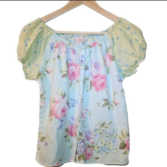 Victoria's Secret Tops - Victoria's Secret Floral Ruffle Button Down Blouse
